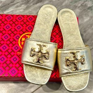 Tory Burch gold Eleanor slides